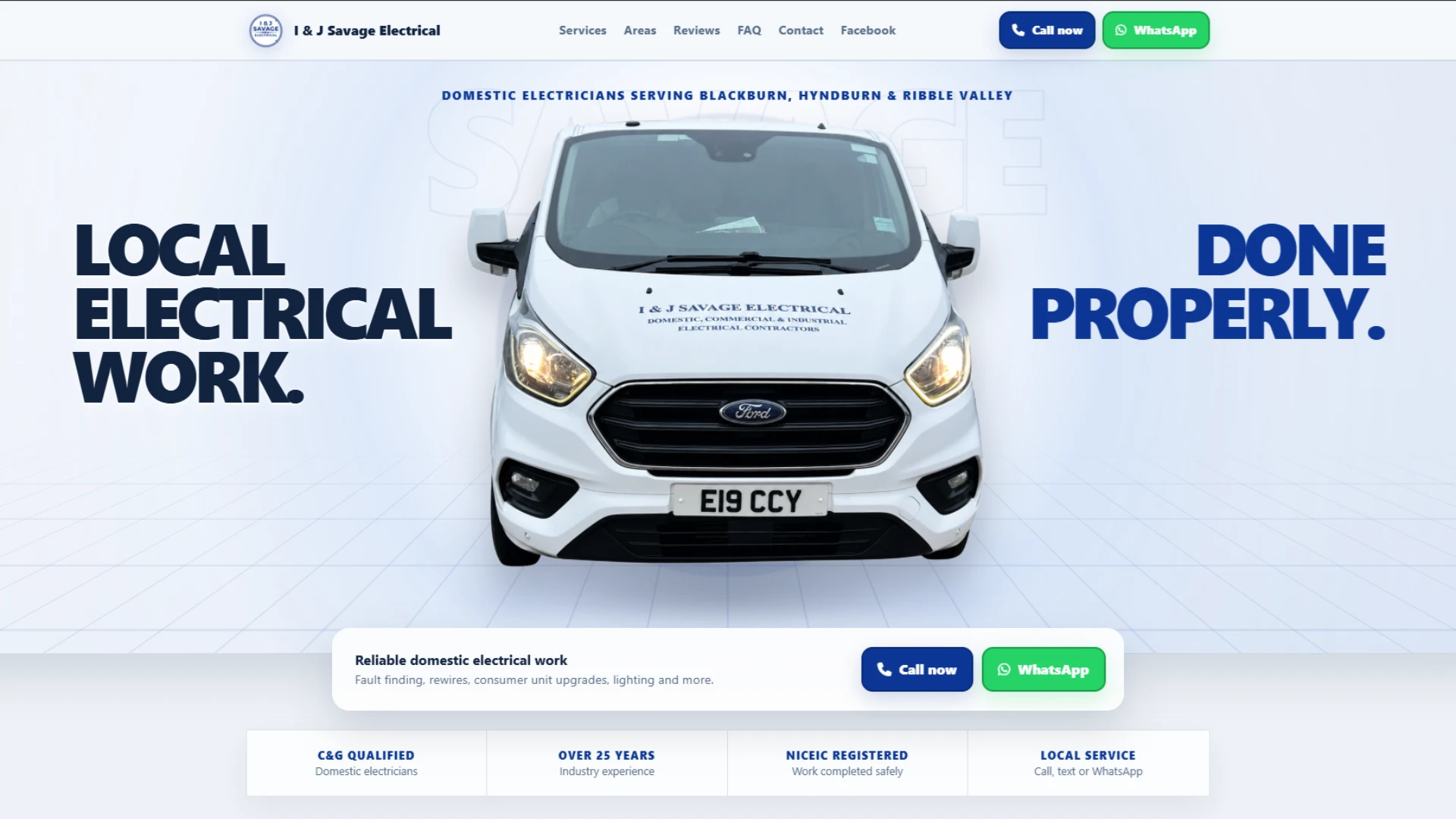 I & J Savage Electrical - desktop preview