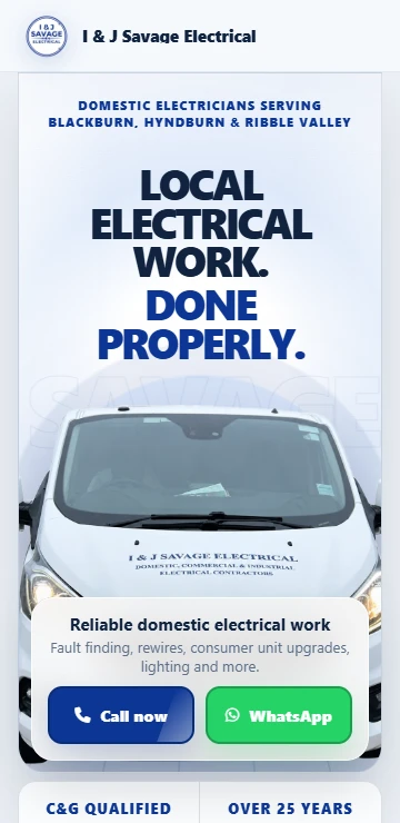 I & J Savage Electrical - mobile preview