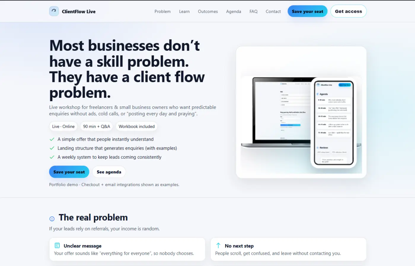 Webinar Landing - desktop preview
